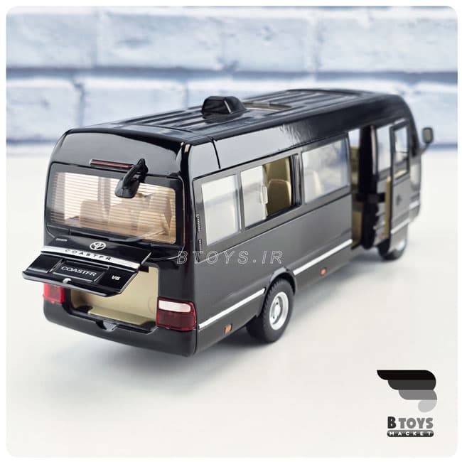 ماکت مینی بوس تویوتا کاستر مشکی (Mini BUS Toyota COSTER)مقیاس:1/24 — تصویر ۹