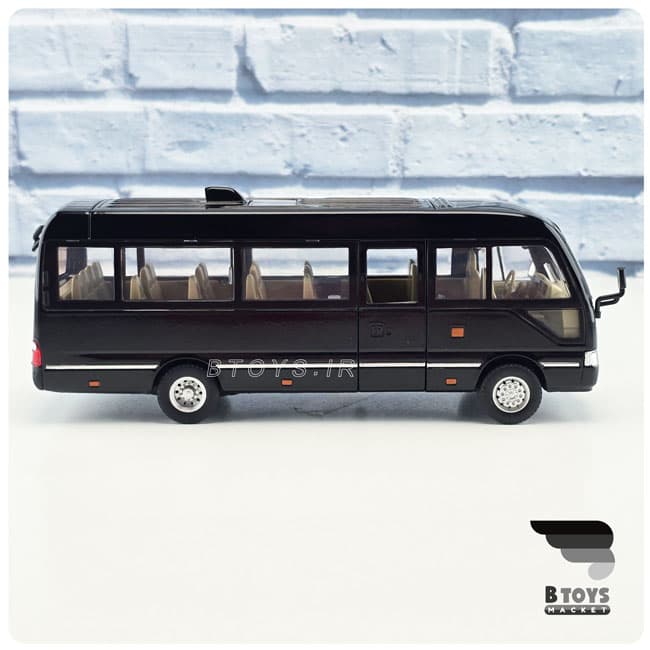 ماکت مینی بوس تویوتا کاستر مشکی (Mini BUS Toyota COSTER)مقیاس:1/24 — تصویر ۷