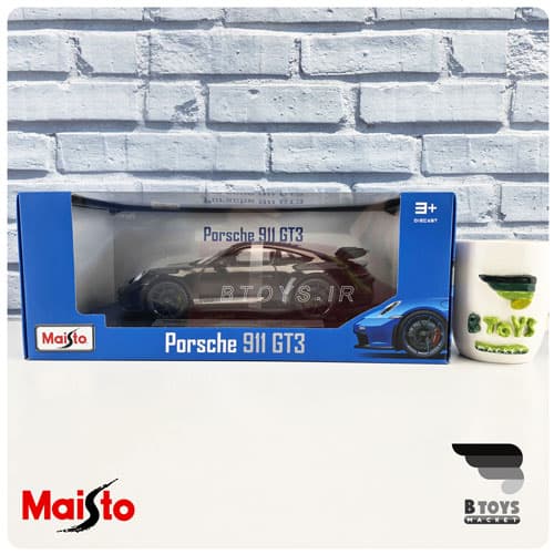 ماکت پورشه 911 جی تی 3 مشکی مایستو(Porsche 911GT3 Maisto)مقیاس:1/18 — تصویر ۱۱