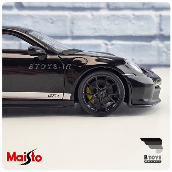 ماکت پورشه 911 جی تی 3 مشکی مایستو(Porsche 911GT3 Maisto)مقیاس:1/18 — تصویر ۴
