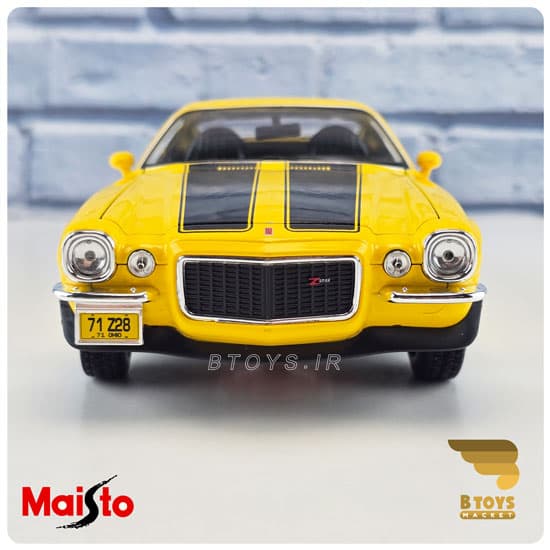 ماکت شورولت کامارو زد 28 زرد 1971 مایستو(Chevrolet Camaro Z28 1971 Maisto)مقیاس:1/18 — تصویر ۱۲