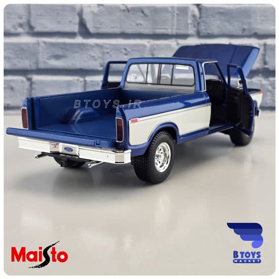ماکت فورد پیکاپ اف150 آبی 1979مایستو(Ford F150 pick-up 1979 Maisto)مقیاس:1/18 — تصویر ۹