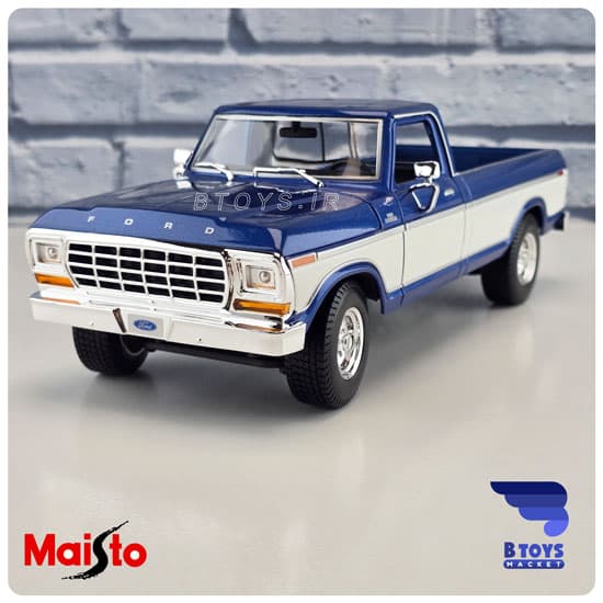 ماکت فورد پیکاپ اف150 آبی 1979مایستو(Ford F150 pick-up 1979 Maisto)مقیاس:1/18