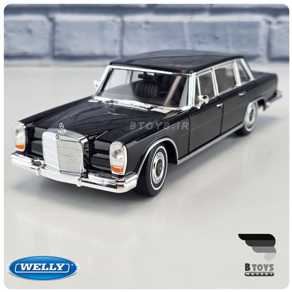 ماکت مرسدس بنز 600 مشکی 1963 ویلی(Mercedes Benz 600 1936 welly)مقیاس:1/24 — تصویر ۸