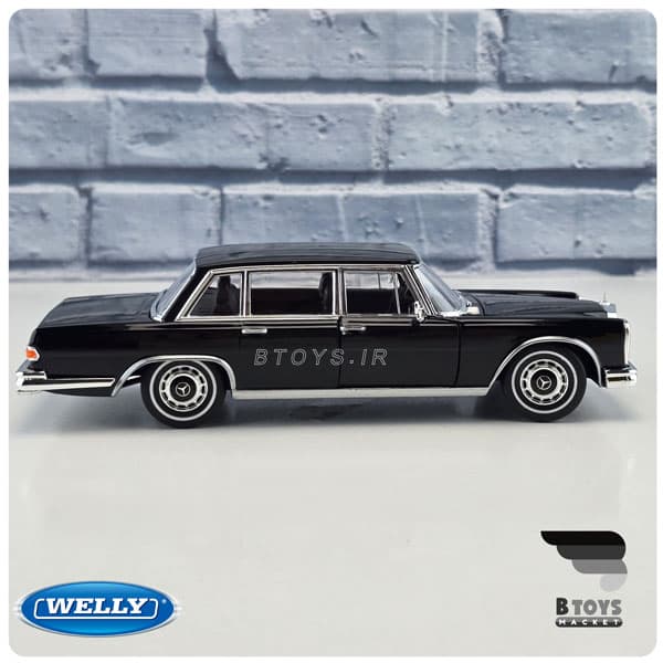 ماکت مرسدس بنز 600 مشکی 1963 ویلی(Mercedes Benz 600 1936 welly)مقیاس:1/24 — تصویر ۷