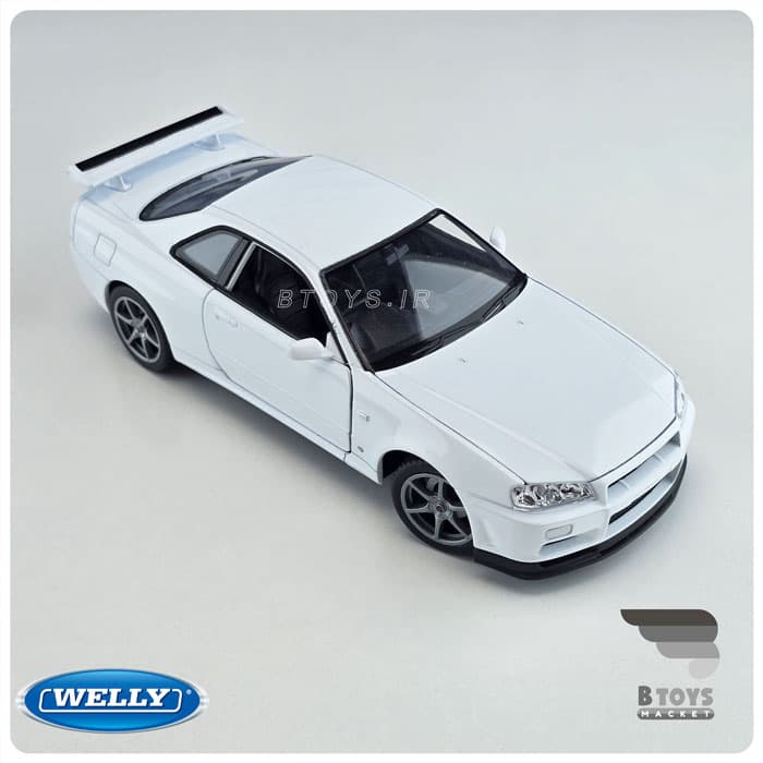ماکت نیسان اسکای لاین آر 34 سفید ویلی(Nissan Skyline GT R (R34) welly)مقیاس:1/24 — تصویر ۱۱