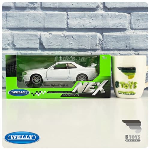 ماکت نیسان اسکای لاین آر 34 سفید ویلی(Nissan Skyline GT R (R34) welly)مقیاس:1/24 — تصویر ۳