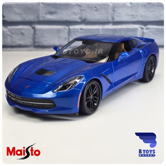ماکت کوروت استینگ ری زد 51 2014 آبی مایستو(Corvette Stingray Z51 Maisto)مقیاس:1/18