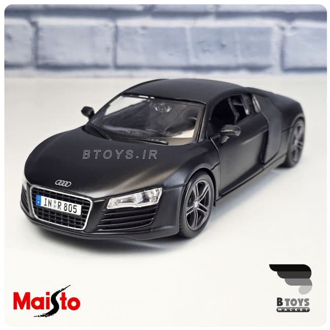 ماکت آئودی آرهشت وی هشت مشکی مایستو(Audi R8 V8 Maisto) مقیاس: 1/24 — تصویر ۸