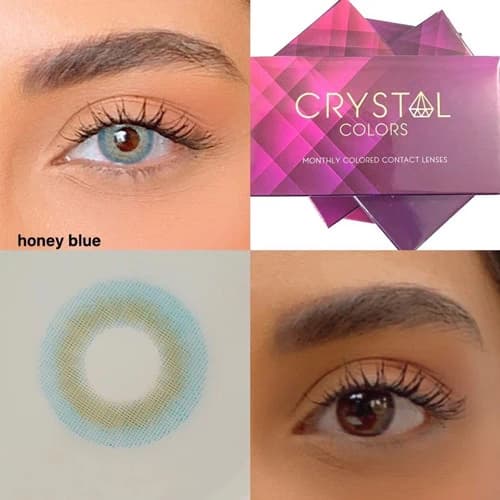 لنز آبی عسلی کریستال هانی بلو | Crystal Honey-Blue Lens — تصویر ۸