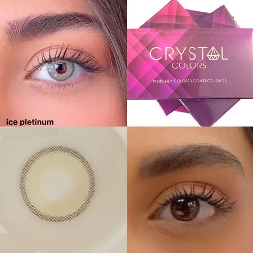لنز طوسی سبز کریستال آیس پلاتینوم | Crystal Grey-Green Lens — تصویر ۶