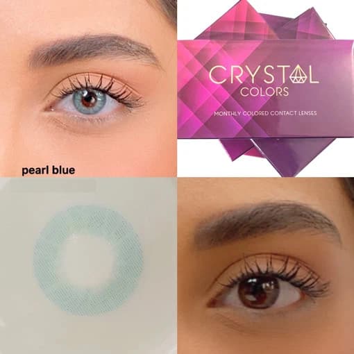 لنز آبی اقیانوسی کریستال پرل بلو | Crystal Pearl Blue Ocean Blue Lens — تصویر ۲