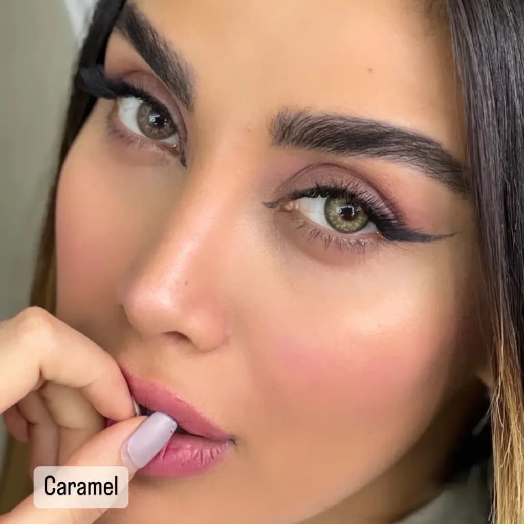 لنز کاتیا کارامل براون عسلی کاراملی | Katia Caramel Brown lens — تصویر ۶