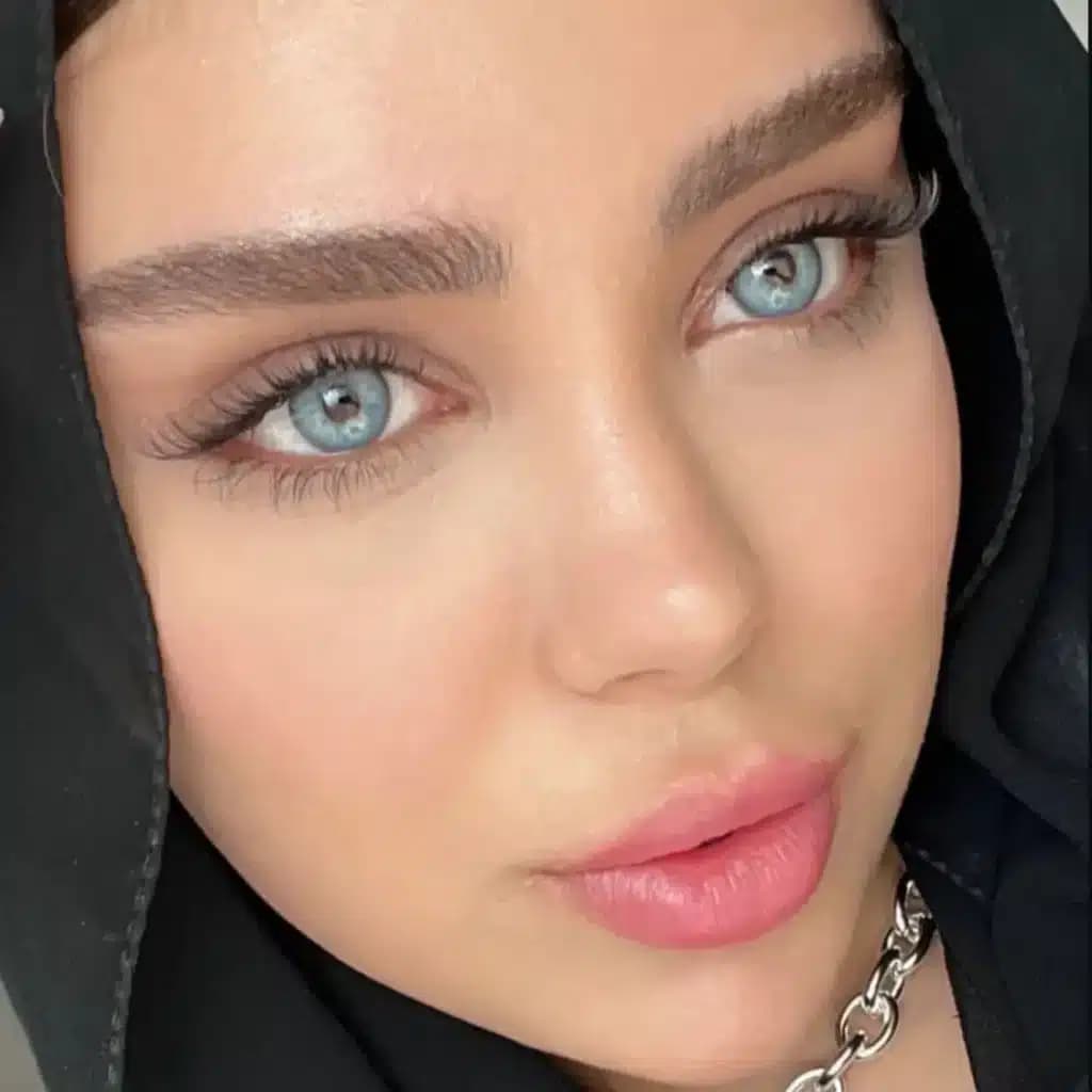 لنز مارلی شاینی بلو آبی رگه دار دور دار | Marley Light Blue lens