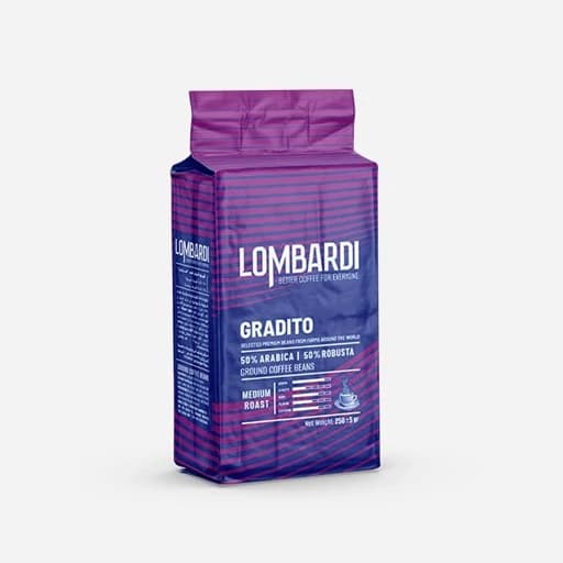 پودر قهوه اسپرسو گرادیتو لمباردی 50-50 (250 گرمی)