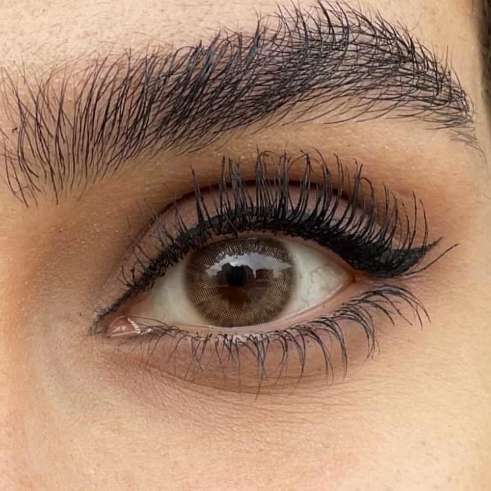 لنز عسلی بدون دور طرح کت آی برند دهب Dahab cat eye — تصویر ۵