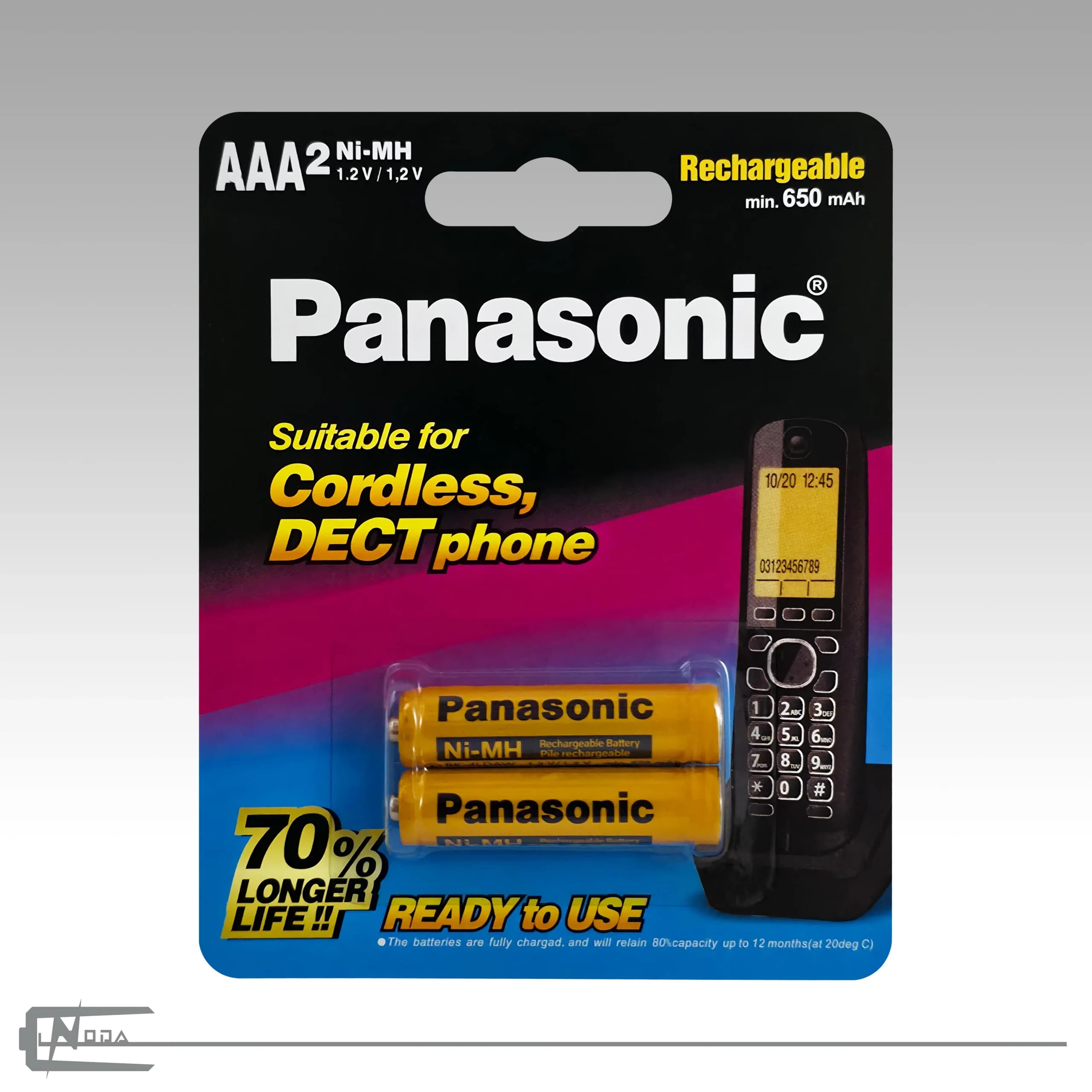باتری نیم قلمی شارژی پاناسونیک مدل 650mah– بسته 2 عددی - نودال شاپ
