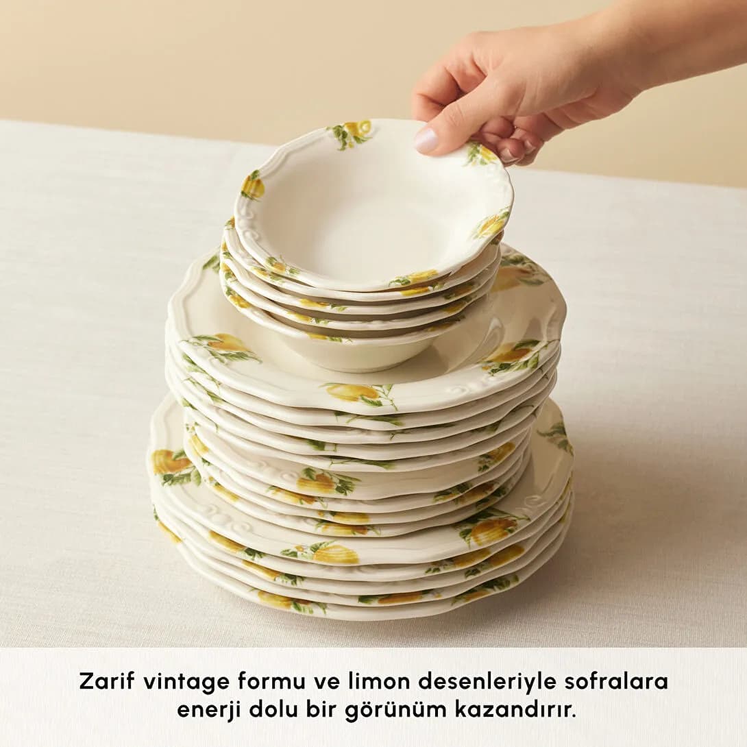 سرویس چینی غذاخوری 24 پارچه‌ 6 نفره Karaca مدل Lemonade — تصویر ۸