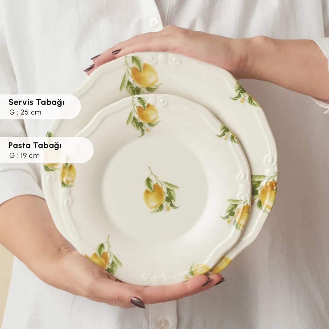 سرویس چینی غذاخوری 24 پارچه‌ 6 نفره Karaca مدل Lemonade — تصویر ۲