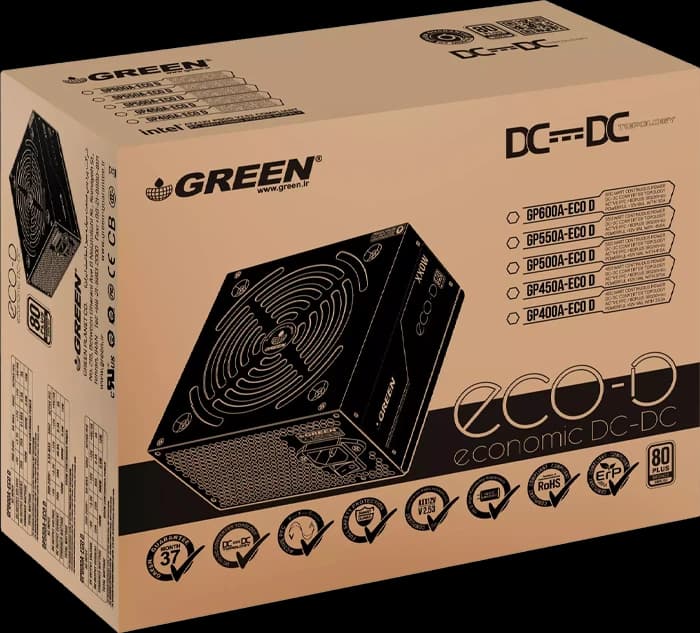 پاور 500 وات Green مدل GP500A-ECO D 80Plus Bronze — تصویر ۷