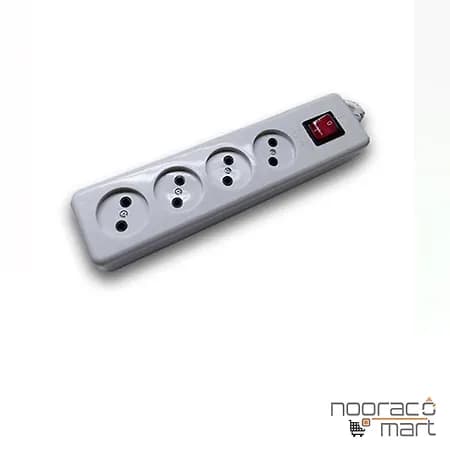 رابط 4 خانه بدون ارت با کلید و کابل 1.8 متری پارت مدل نیک