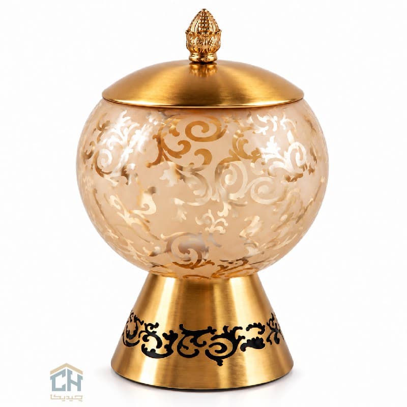 شکلات خوری بلور پایه فلزی طرح الیسا مدل 1-2896