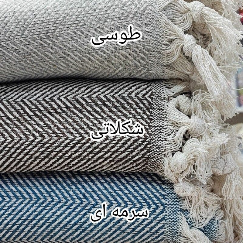 شال مبل منگوله دار جناقی ترک دو سایز بالاترین کیفیت — تصویر ۹