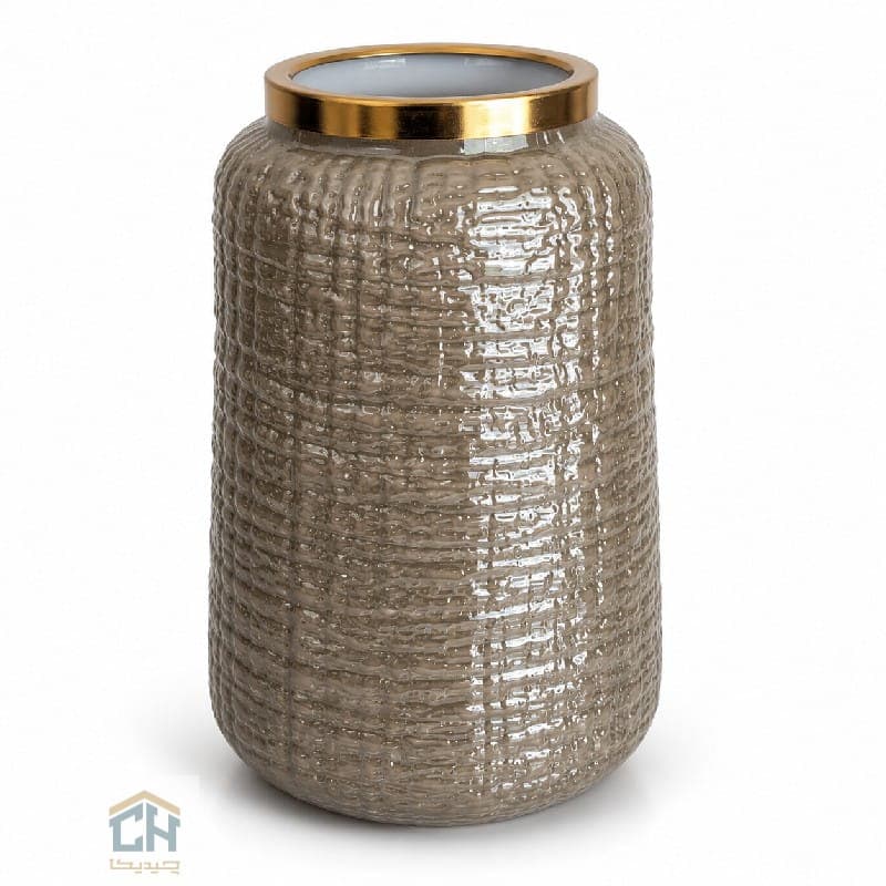 گلدان شیشه ای دودی مدل 3-301