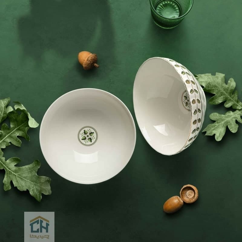 سالاد خوری گرد چینی گلدکیش طرح ROYSA مدل GK701136-2 — تصویر ۲