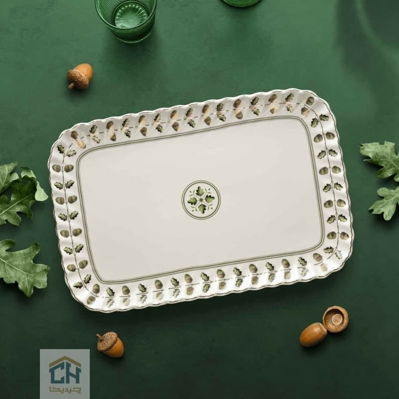دیس مستطیل چینی بزرگ گلدکیش طرح ROYSA مدل GK701132-2