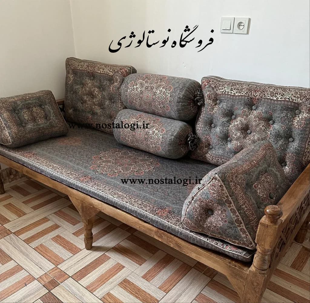 شاهنشین طرح اطلس رنگ طوسی — تصویر ۳