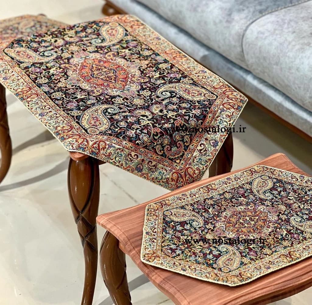 ست 5 تکه رومیزی طرح سالار مشکی — تصویر ۲