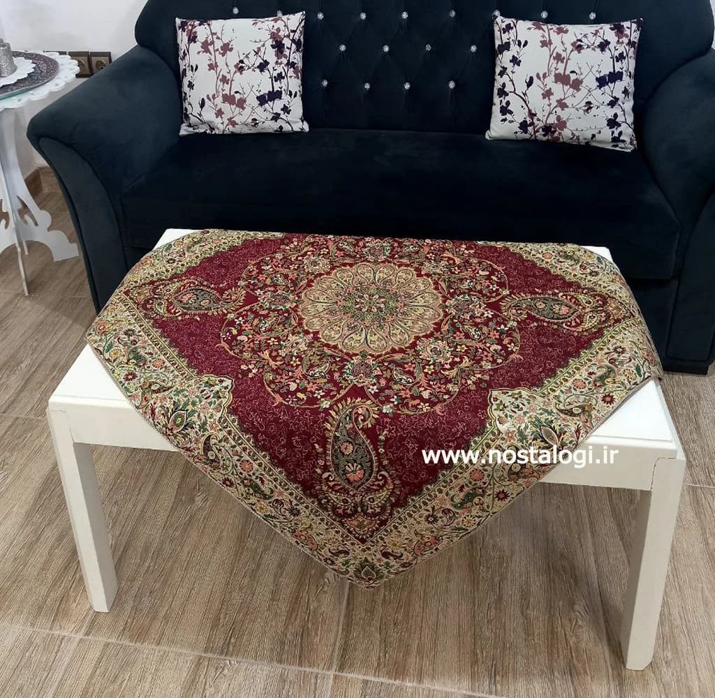 رومیزی ترمه 1*1 طرح افشار در 8 رنگ — تصویر ۷