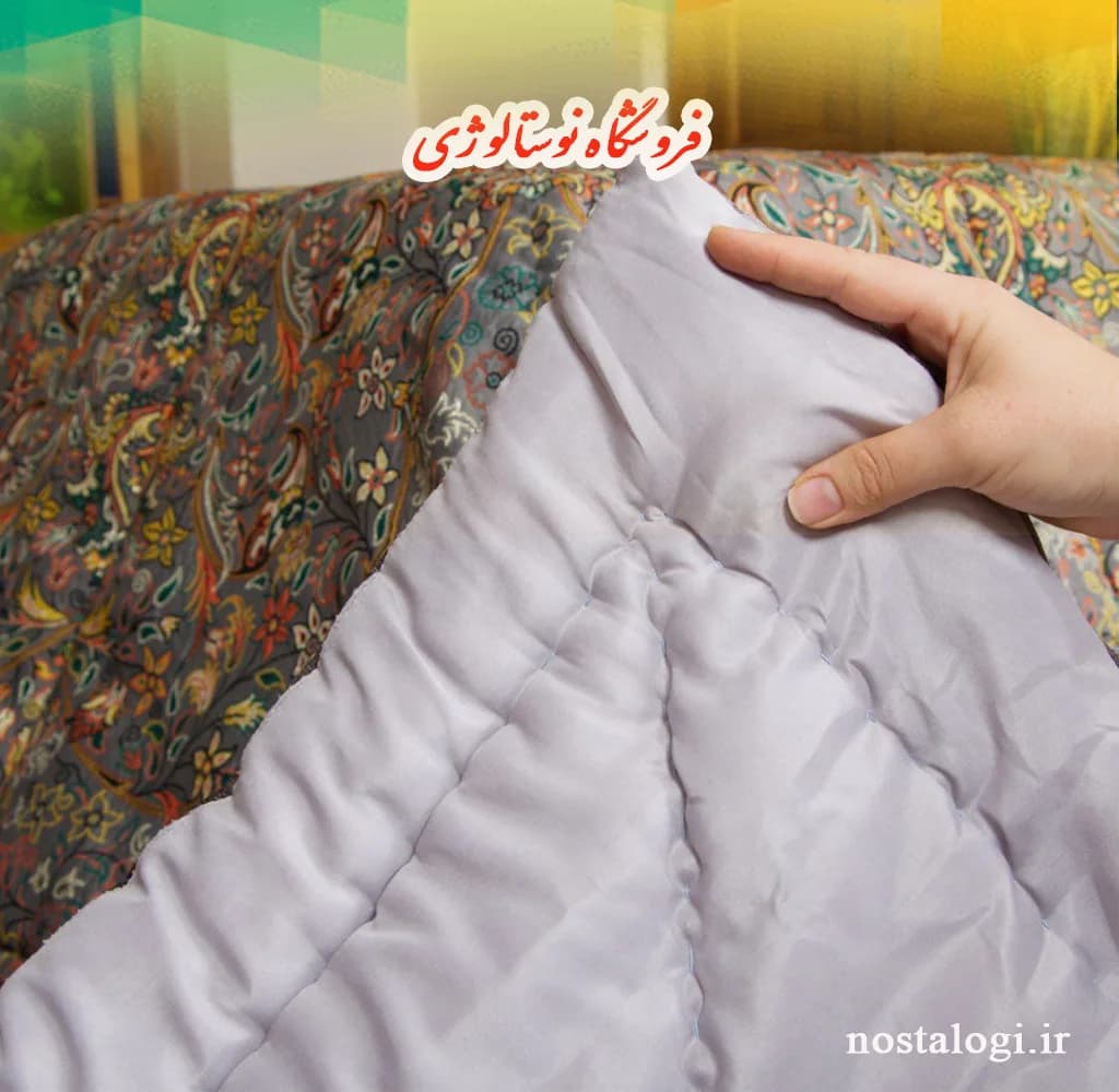 لحاف کرسی طرح افشار رنگ کرم — تصویر ۷