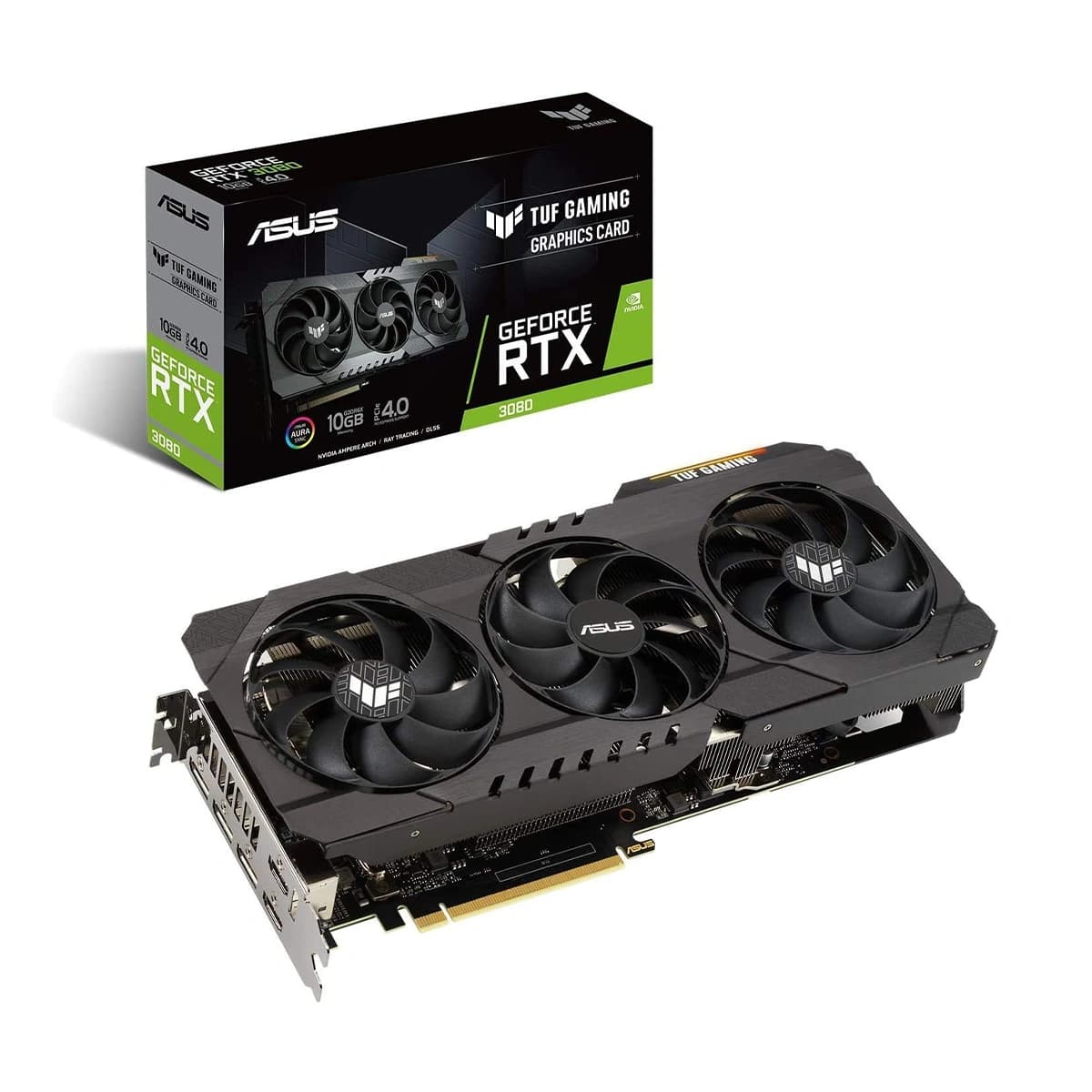 کارت گرافیک ASUS TUF RTX 3080 GAMING OC 10GB ( در حد نو ) با جعبه