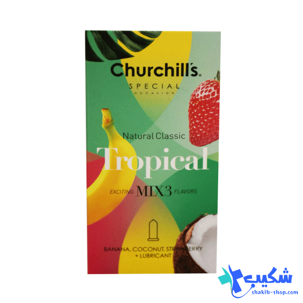 کاندوم چرچیلز مدل Natural Classic Tropical بسته 12 عددی