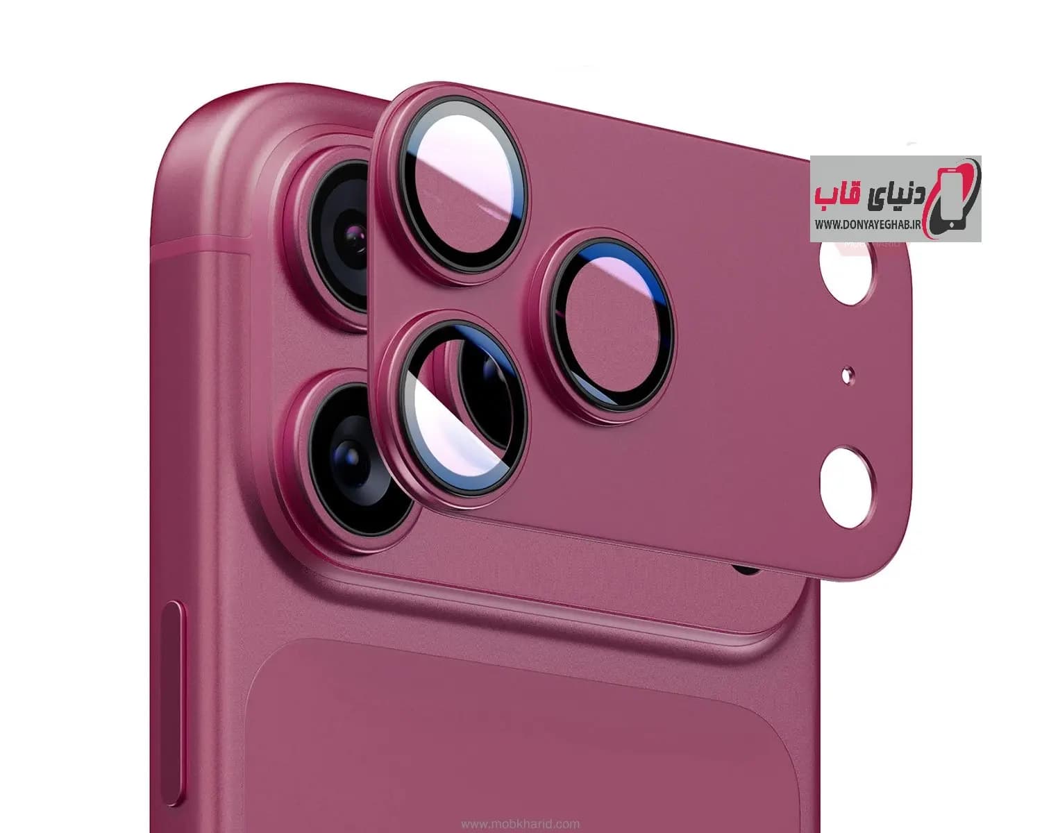 محافظ لنز فول آیفون iphone 18 Pro max زرشکی — تصویر ۲