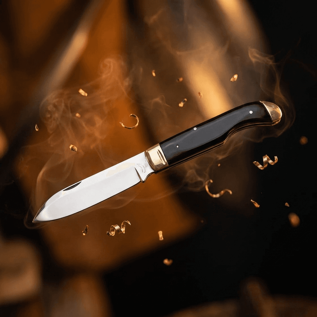 چاقو چوپانی مشکی برند استاد محمد | تیغه استیل ضد زنگ — تصویر ۲