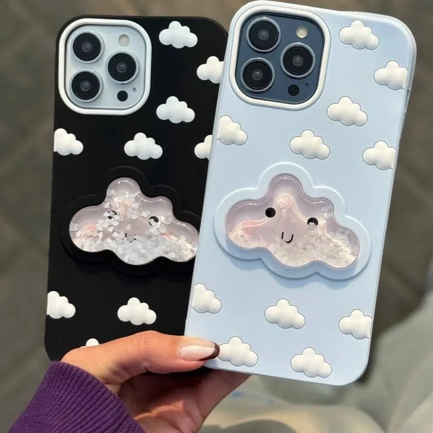 قاب آکواریومی ابری Aqua Cloud Case مناسب مدل های مختلف آیفون | همراه اکسسوری – iPhone 14Pro / ابی — تصویر ۲