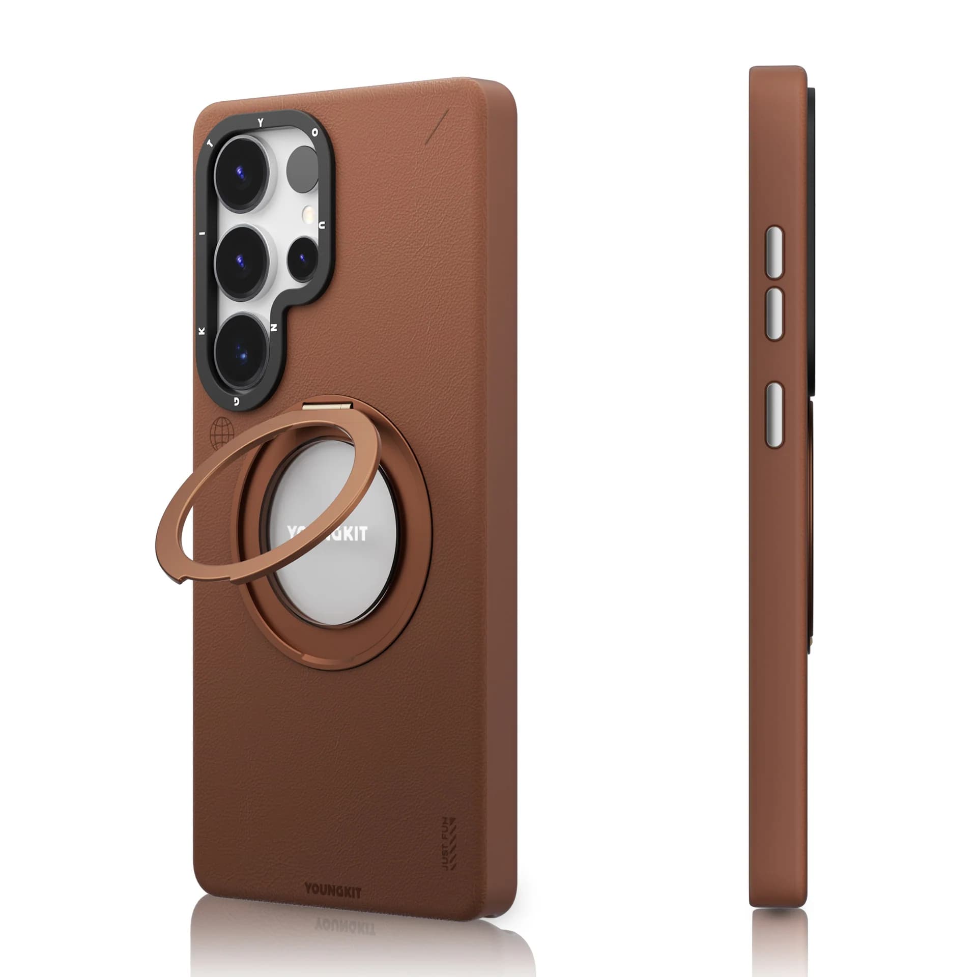 کاور یانگ کیت مدل Leather 360° Spin Magnetic Stand Case — تصویر ۵