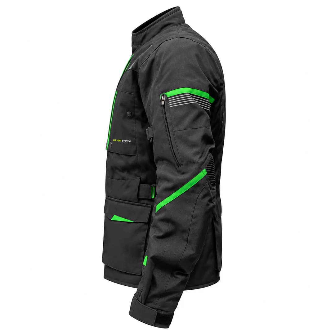 کاپشن چهارفصل موتورسواری استیت مدل تورینگ کیو BLACK GREEN — تصویر ۱۱