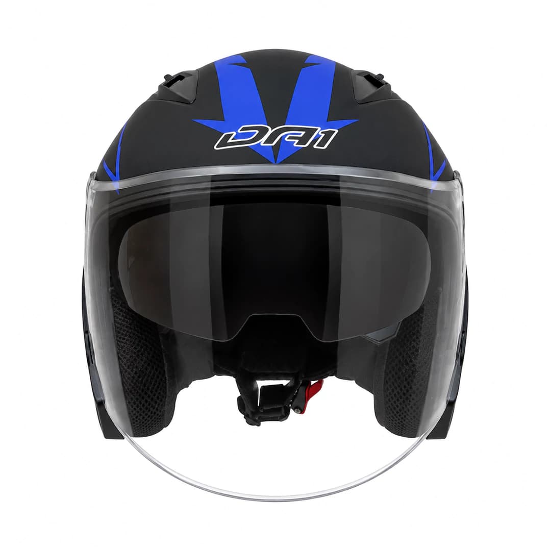 کلاه کاسکت بدون فک DA1 مدل 402MATT BLACK GRAPHIC BLUE — تصویر ۱۲