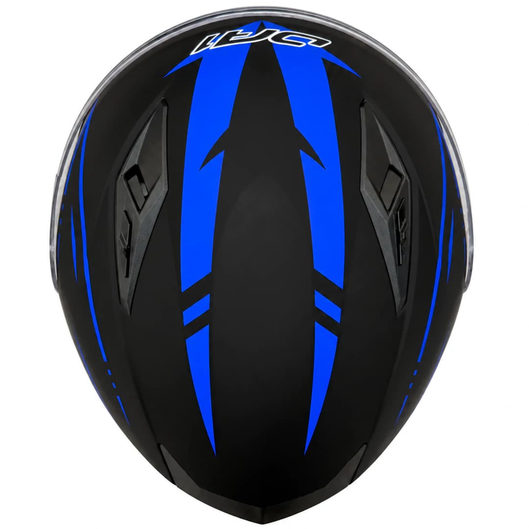 کلاه کاسکت بدون فک DA1 مدل 402MATT BLACK GRAPHIC BLUE — تصویر ۶