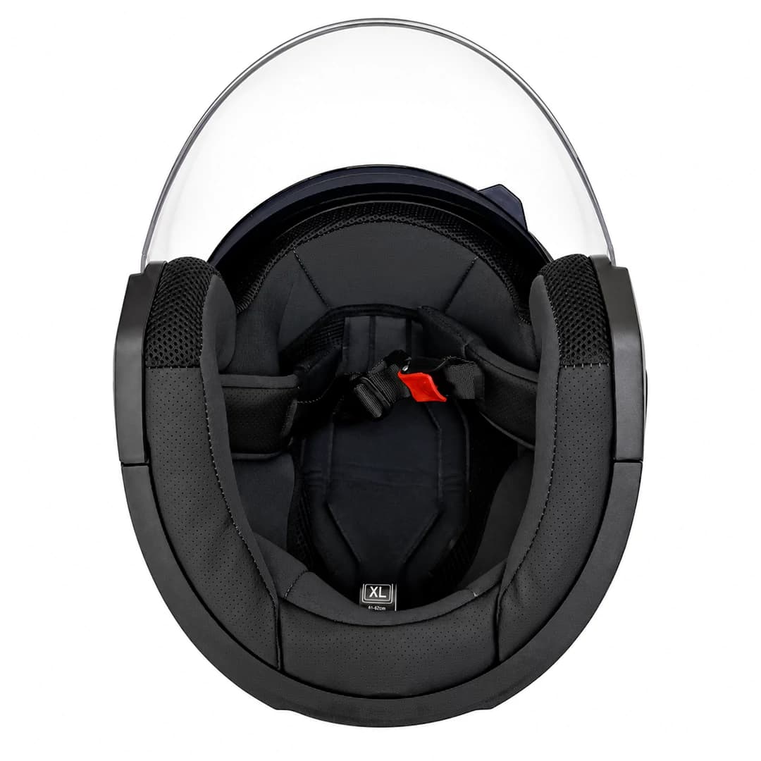 کلاه کاسکت بدون فک DA1 مدل 402MATT BLACK GRAPHIC WHITE — تصویر ۶