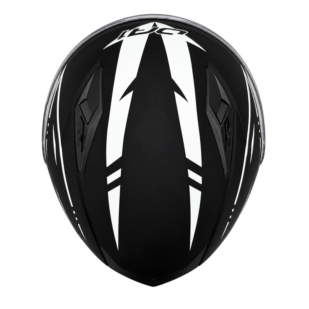 کلاه کاسکت بدون فک DA1 مدل 402MATT BLACK GRAPHIC WHITE — تصویر ۵