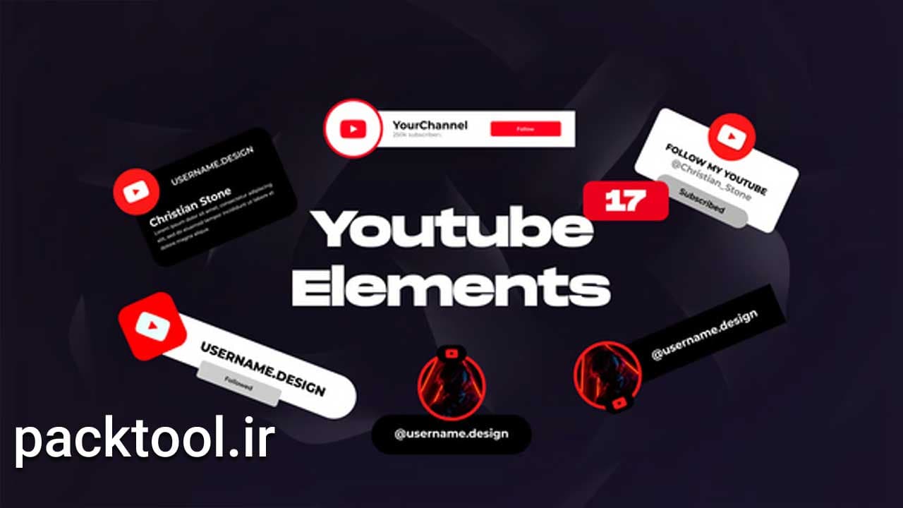 دانلود پروژه آماده پریمیر پرو کال تو اکشن‌ های متحرک یوتیوب Youtube Elements — تصویر ۲