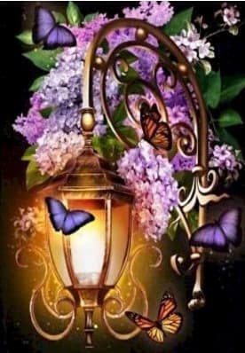 نقاشی الماسی طرح چراغ شب- الماس AB — تصویر ۲