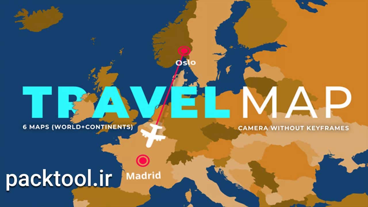 دانلود پروژه داوینچی ریزالو نمایش سه بعدی مسیر سفر 3D Travel Map — تصویر ۲