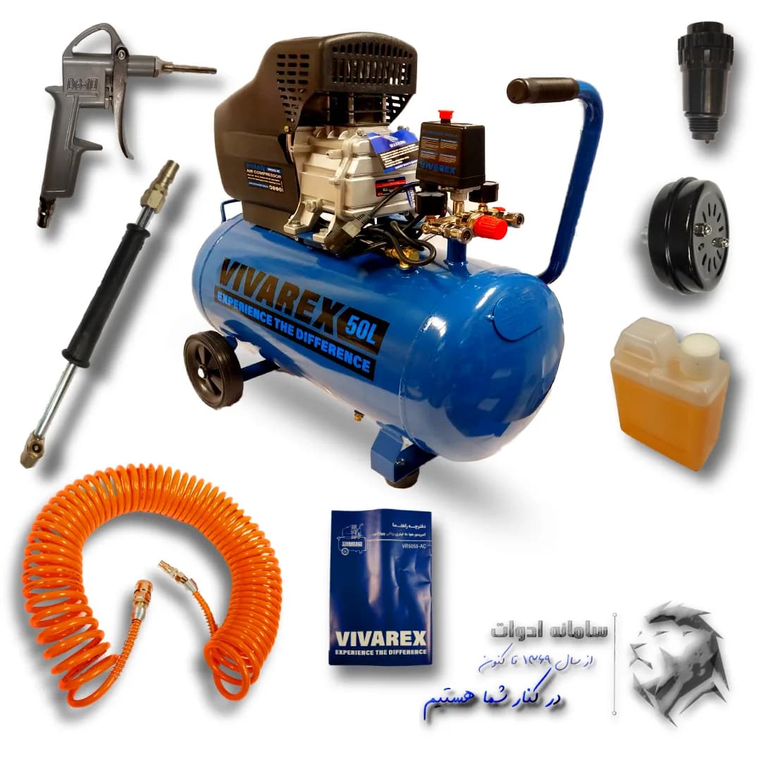 کمپرسور باد روغنی با لوازم 50 لیتری ویوارکس مدل 5205AWT
