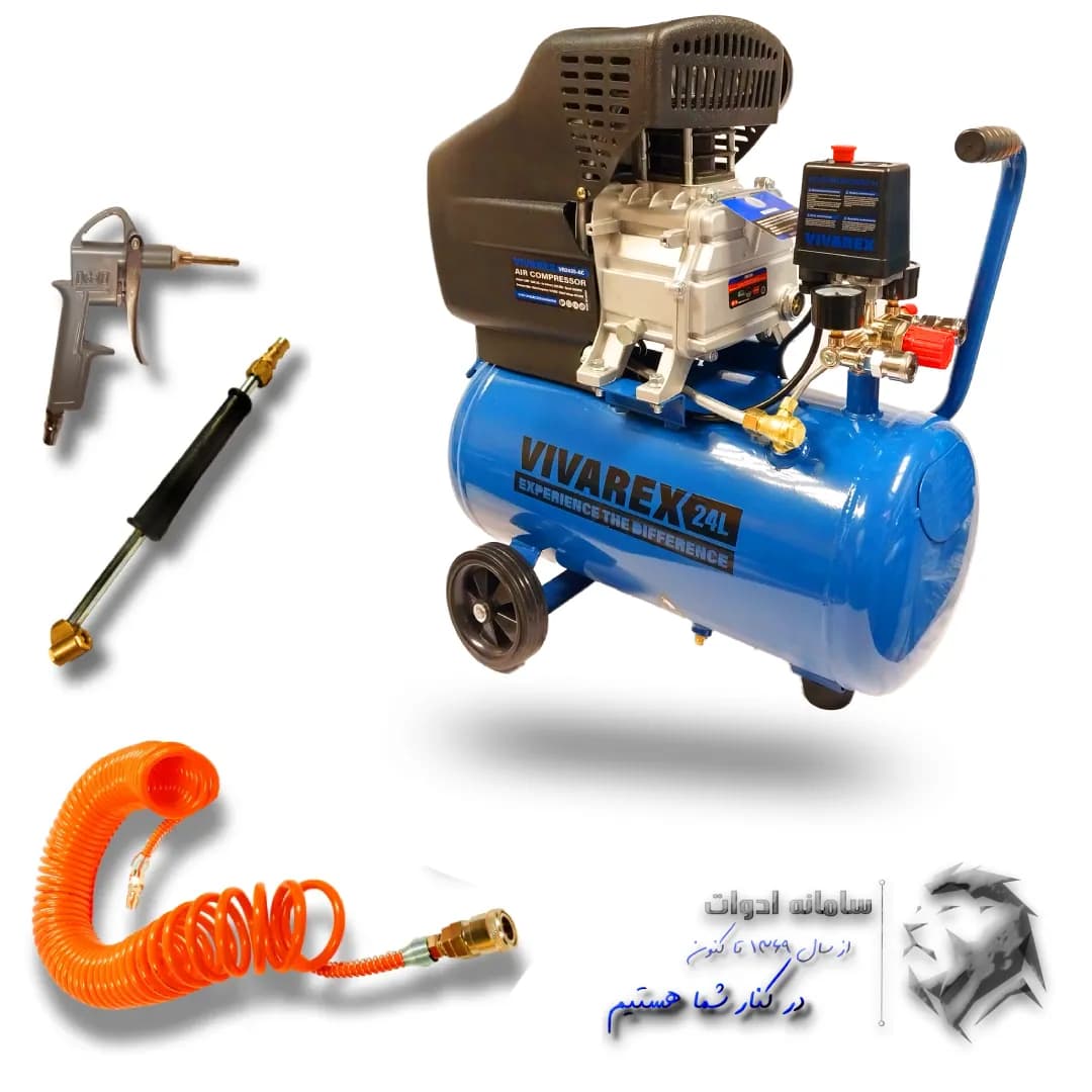 کمپرسور باد روغنی 24 لیتری با لوازم ویوارکس مدل CB-4252 — تصویر ۲
